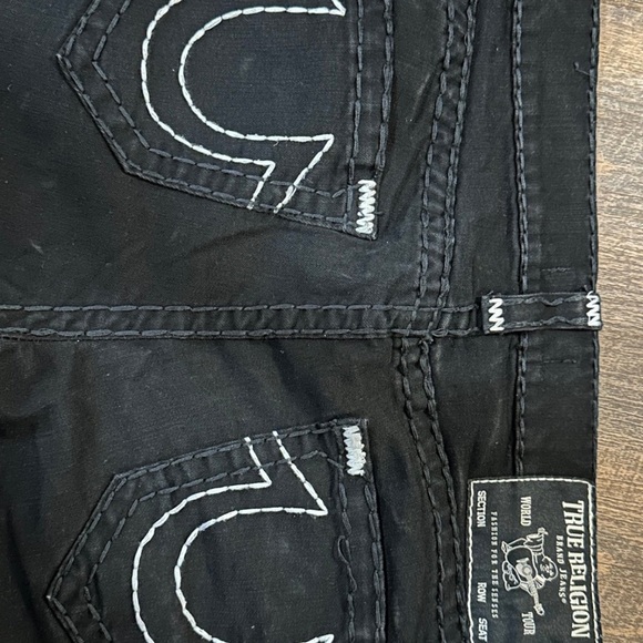 True religion relaxed skinny black with white stitching jeans - Picture 1 of 7